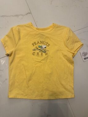Peanuts Yellow Crew Graphic Kids Tee